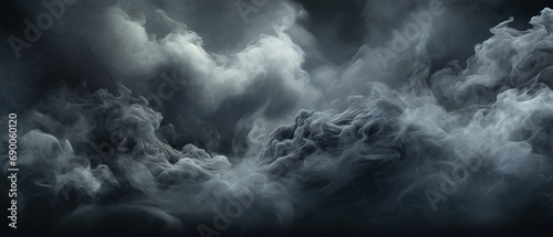 Smoke on isolated black background. Smoke for wallpaper. White smoke on dark background.