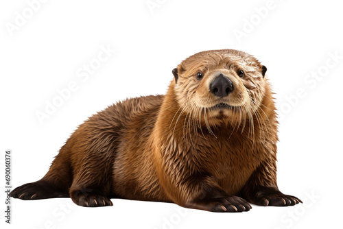 Coastal Charmer: The Adorable World of Sea Otters isolated on transparent background photo