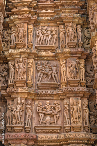 The Khajuraho Group of Monuments are a group of Hindu and Jain temples Khajuraho Temple, popular worldwide for its outstanding temples designs and erotic sculpture. It is a UNESCO world Heritage site.