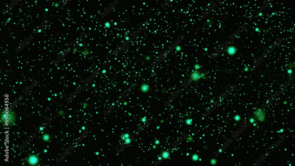 Sparkling Green Particles Moving In Dark Background. - animation Sparkling Green Particles Moving In Dark Background. - animation