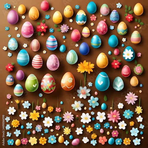  colourful easter eggs flowers decoration transparent background colourful easter eggs flowers decoration transparent background 