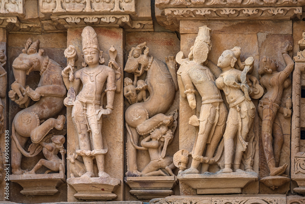 The Khajuraho Group of Monuments are a group of Hindu and Jain temples Khajuraho Temple, popular worldwide for its outstanding temples designs and erotic sculpture. It is a UNESCO world Heritage site.