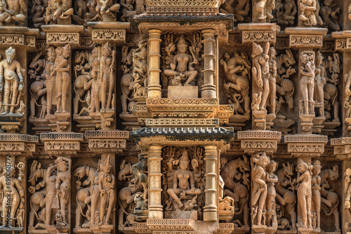 The Khajuraho Group of Monuments are a group of Hindu and Jain temples Khajuraho Temple  popular worldwide for its outstanding temples designs and erotic sculpture. It is a UNESCO world Heritage site.