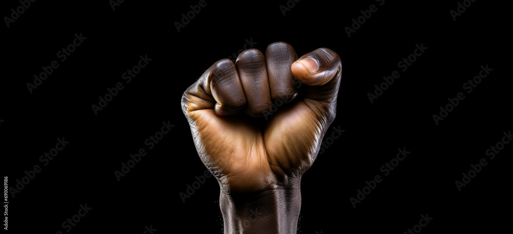 a fist is shown on a black background