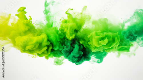 Green holi paint splash, AI Generative