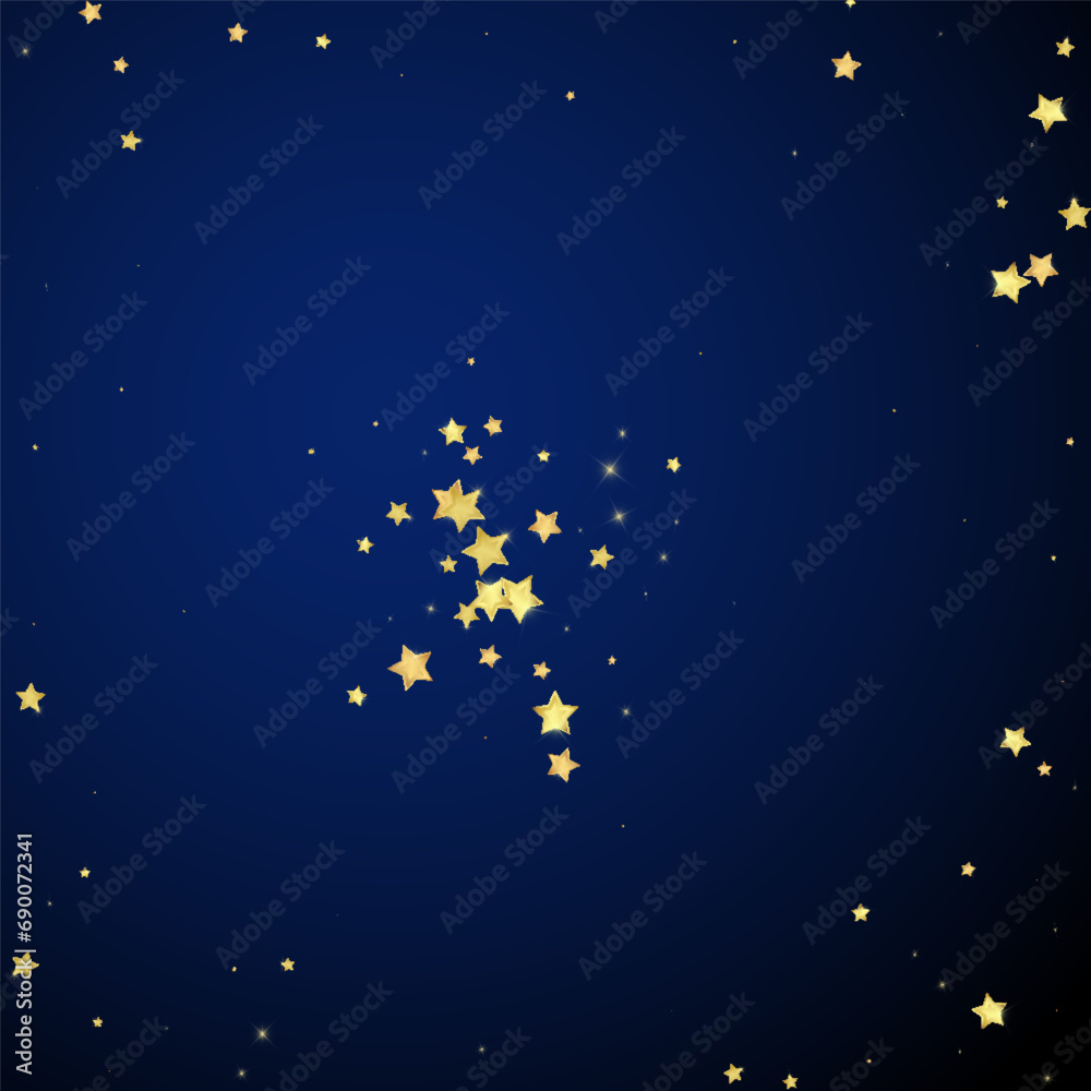 Fototapeta premium Magic stars vector overlay. Gold stars scattered
