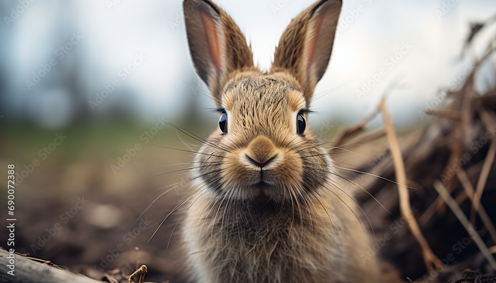 Recreation of a rabbit staring front Recreation of a rabbit staring front