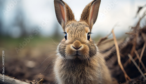 Recreation of a rabbit staring front