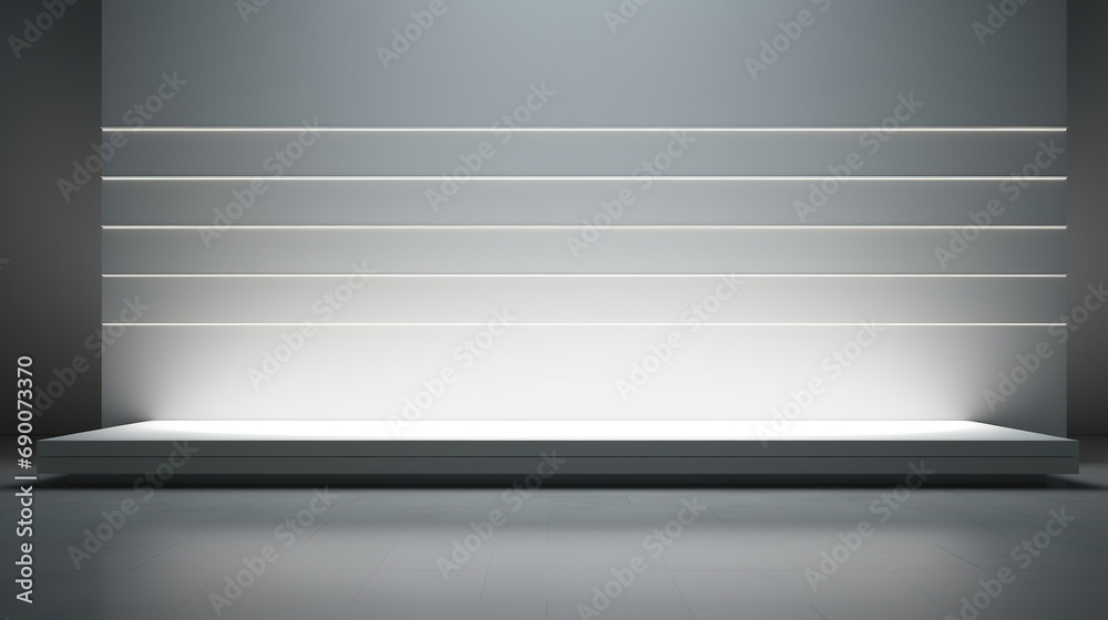 custom made wallpaper toronto digitalIlluminated, minimalist presentation mock up with white panels, hidden lighting and shadows