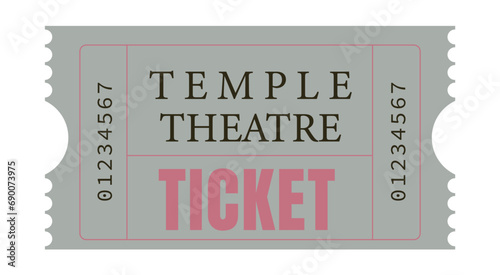 Ticket design, Ticket design template., admit one ticket, illustration of a ticket, admit one ticket isolated