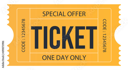 admit one ticket, Yellow ticket