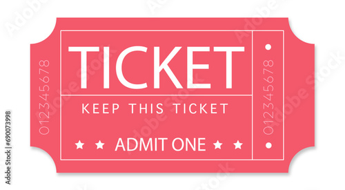 Ticket design, Ticket design template., admit one ticket, illustration of a ticket, admit one ticket isolated photo