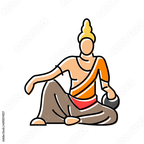 bodhisattva buddhism color icon vector. bodhisattva buddhism sign. isolated symbol illustration