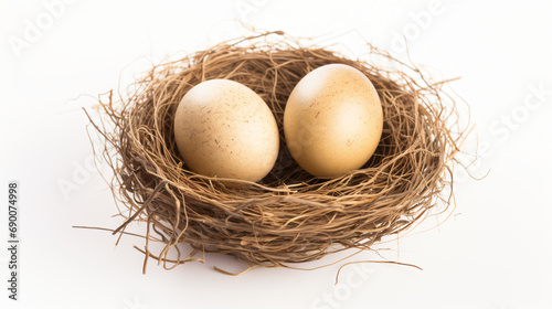 Three bird egg inside birds nest
