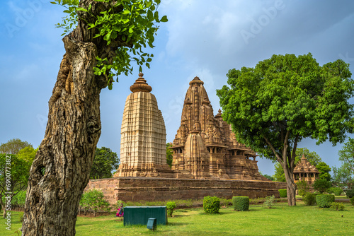 The Khajuraho Group of Monuments are a group of Hindu and Jain temples in Chhatarpur district, Madhya Pradesh, India. its an a UNESCO World Heritage Site. photo