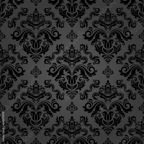 Orient classic pattern. Seamless abstract dark background with vintage elements. Orient black pattern. Ornament for wallpapers and packaging © Fine Art Studio