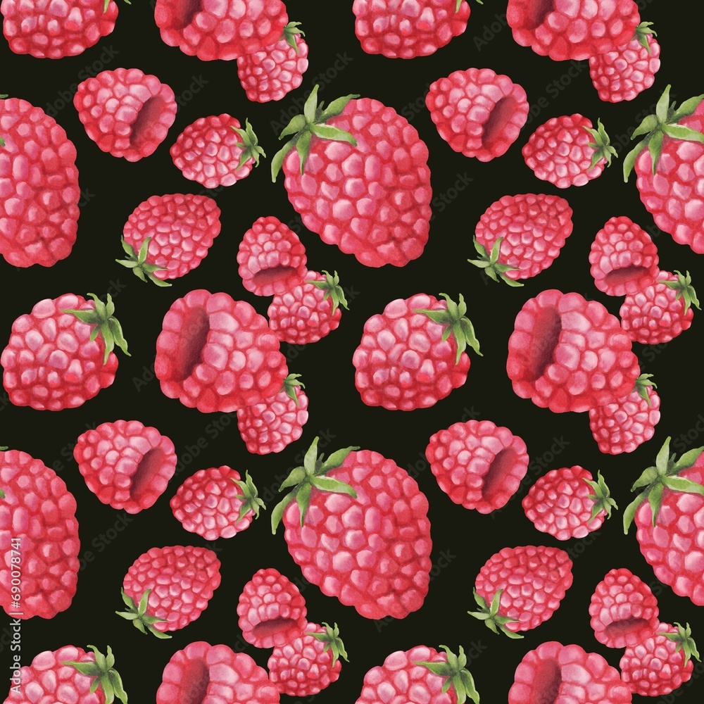 seamless pattern with raspberries seamless pattern with raspberries