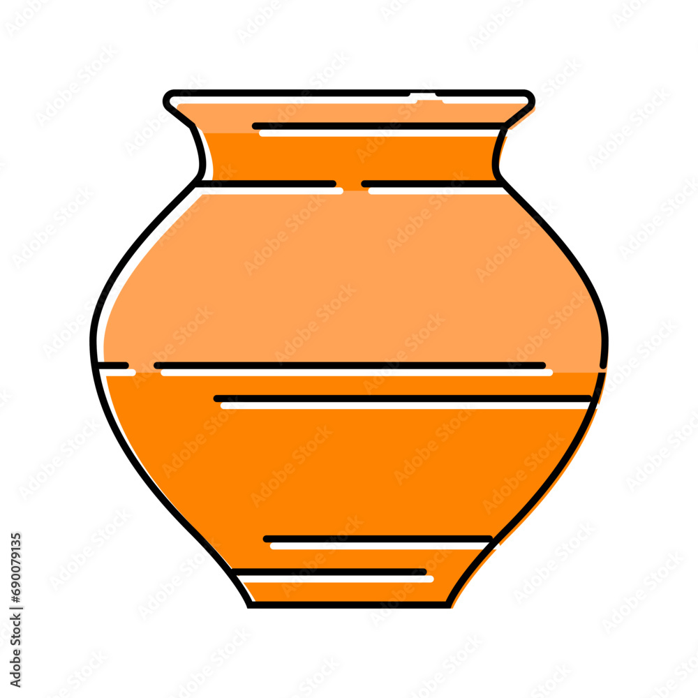 kalash water pot hinduism color icon vector. kalash water pot hinduism sign. isolated symbol illustration