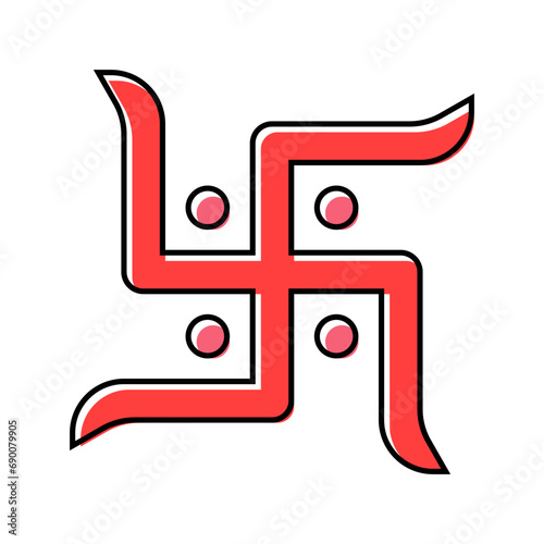 swastika hinduism color icon vector. swastika hinduism sign. isolated symbol illustration