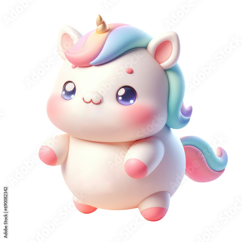 Cute baby unicorn. water colour and clipart  Generative AI