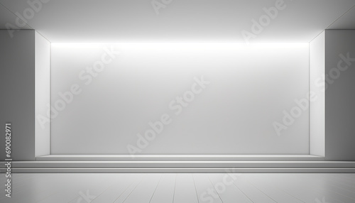 Wallpaper Mural Mock-up with clean and minimalist background, elegant white panels, hidden lighting and shadows Torontodigital.ca