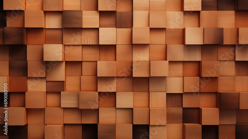 Monochromer Hintergrund aus geometrischen Formen, Holz Eiche