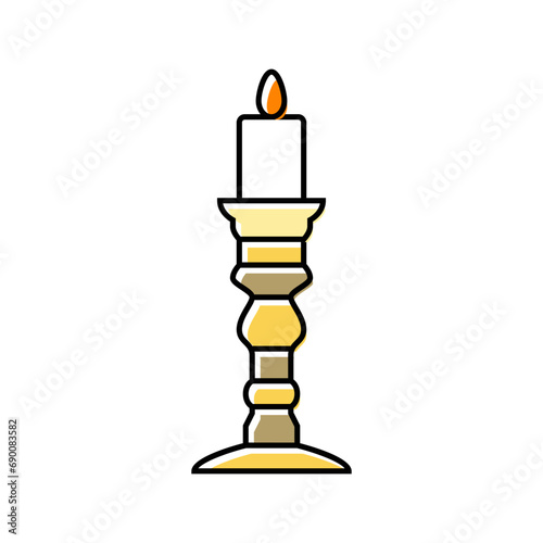 shabbat candles jewish color icon vector. shabbat candles jewish sign. isolated symbol illustration