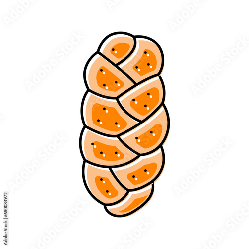 challah bread jewish color icon vector. challah bread jewish sign. isolated symbol illustration