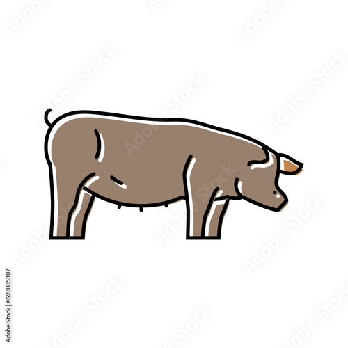 pig field animal color icon vector. pig field animal sign. isolated symbol illustration