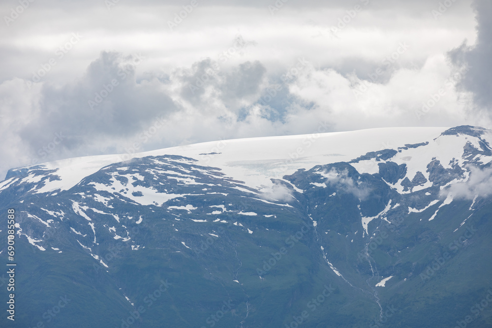 Folgefonna glacier view from lofthus hiking area hardangervidda
