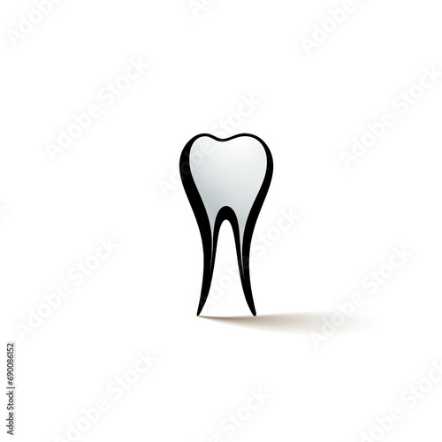 minimalistic logo emblem symbol tooth for dental dentist clinic on white background