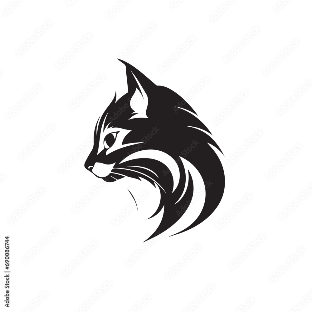 Cat in cartoon, doodle style. Isolated 2d vector illustration in logo, icon, sketch style, Eps 10, black and white. AI Generative