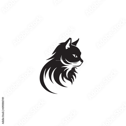 Cat in cartoon, doodle style. Isolated 2d vector illustration in logo, icon, sketch style, Eps 10, black and white. AI Generative