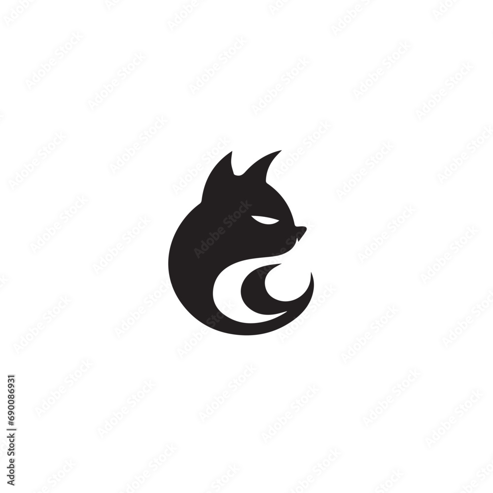 Cat in cartoon, doodle style. Isolated 2d vector illustration in logo, icon, sketch style, Eps 10, black and white. AI Generative Cat in cartoon, doodle style. Isolated 2d vector illustration in logo, icon, sketch style, Eps 10, black and white. AI Generative