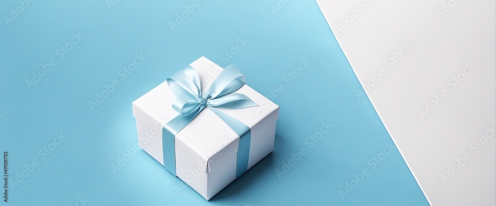 Ein Geschenk mit einer blauem Schleife - für Themen wie Geburtstag, Weihnachten, Valentinstag, Geschenkkarten und mehr Ein Geschenk mit einer blauem Schleife - für Themen wie Geburtstag, Weihnachten, Valentinstag, Geschenkkarten und mehr