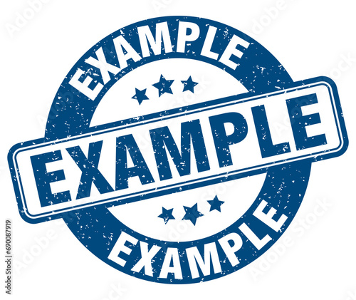 example stamp. example label. round grunge sign
