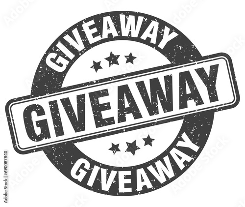 giveaway stamp. giveaway label. round grunge sign