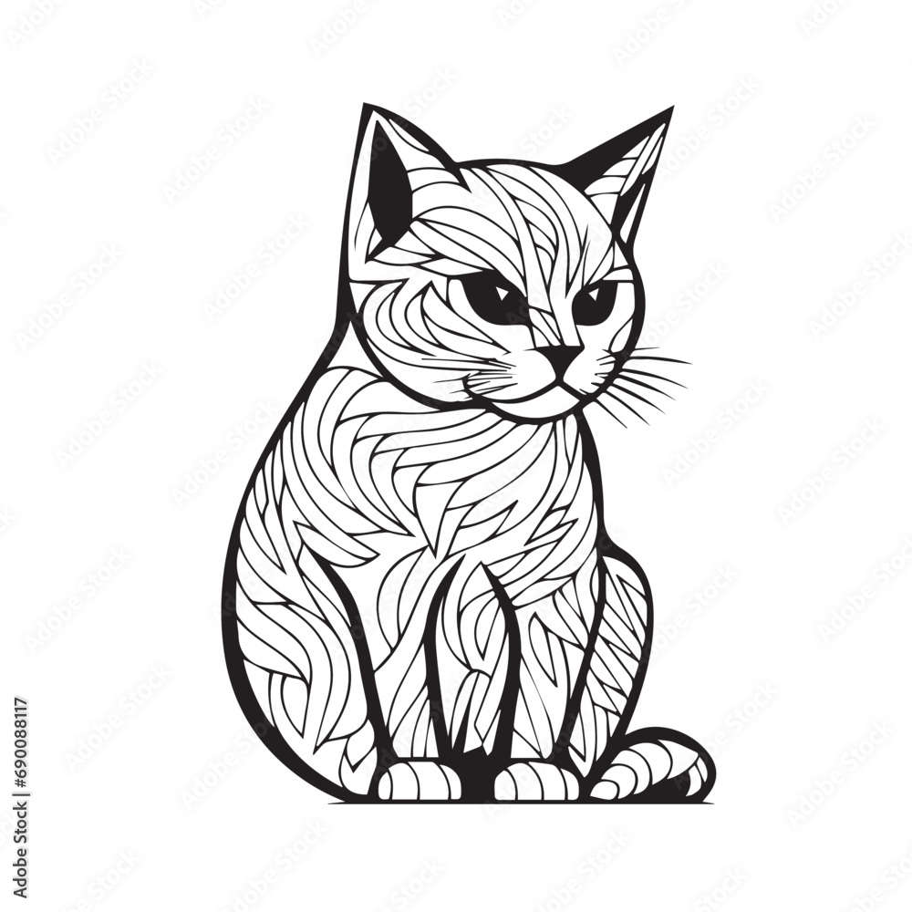 Cat in cartoon, doodle style. Isolated 2d vector illustration in logo, icon, sketch style, Eps 10. AI Generative Cat in cartoon, doodle style. Isolated 2d vector illustration in logo, icon, sketch style, Eps 10. AI Generative