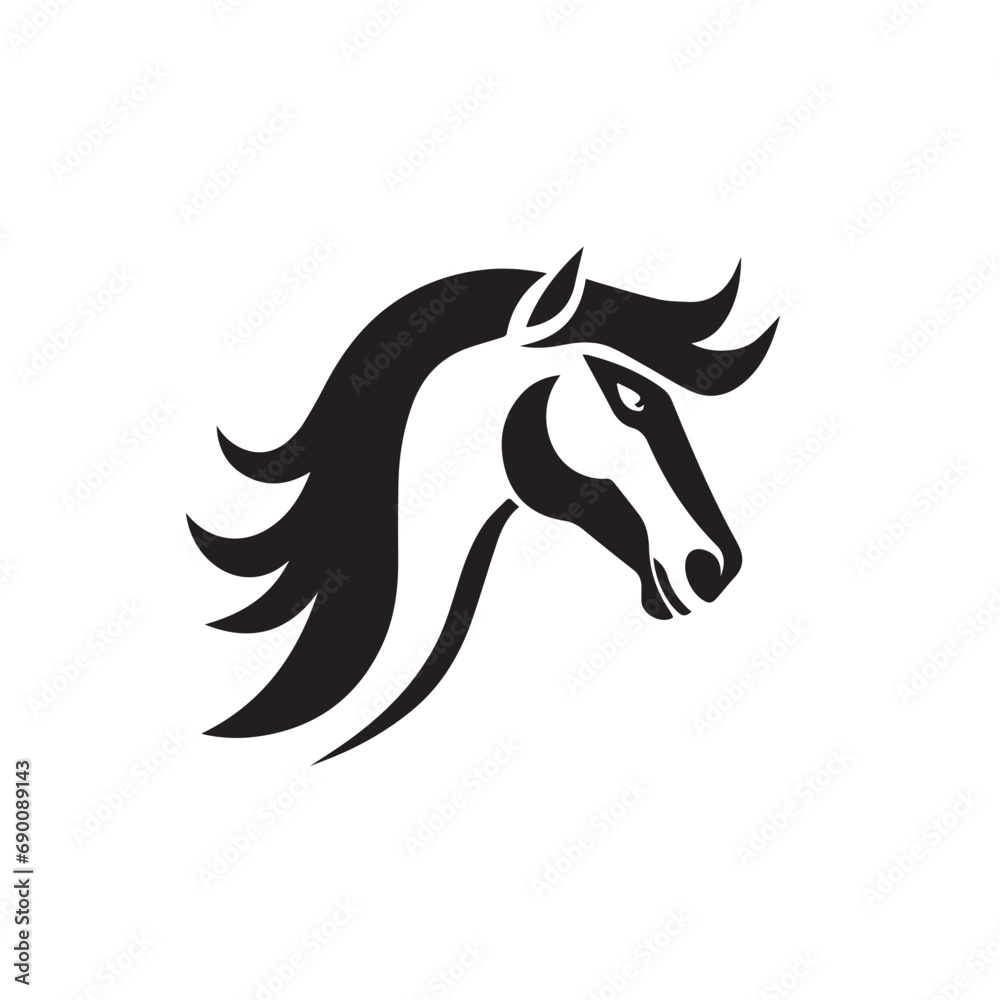 Fototapeta premium Vectorial Horse in cartoon, doodle style. Isolated 2d vector illustration in logo, icon, sketch style, Eps 10. AI Generative