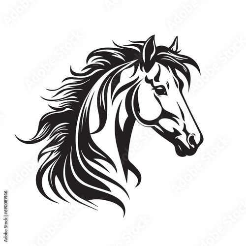 Wallpaper Mural Vectorial Horse in cartoon, doodle style. Isolated 2d vector illustration in logo, icon, sketch style, Eps 10. AI Generative Torontodigital.ca