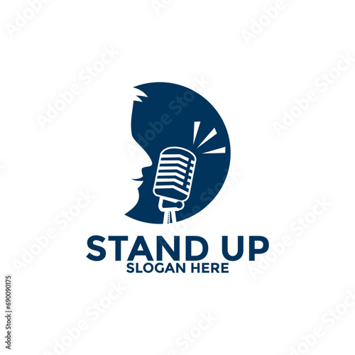 Stand up Comedy logo design vector template