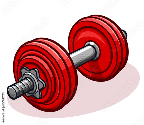 dumbbells cartoon on white background