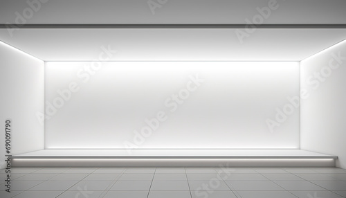 Wallpaper Mural Bright modern mock-up with clean white panels, hidden lighting that casts sharp shadows Torontodigital.ca