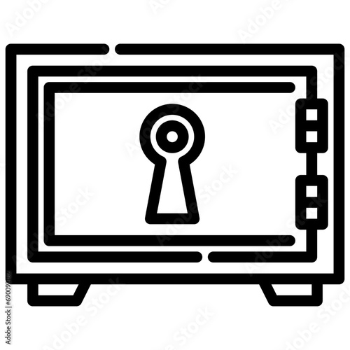 vault door. vector single icon with a dashed line style. suitable for any purpose. for example: website design, mobile app design, logo, etc.