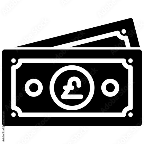 pound sterling money. vector single icon with a solid style. suitable for any purpose for example: website design, mobile app design, logo, and anything.