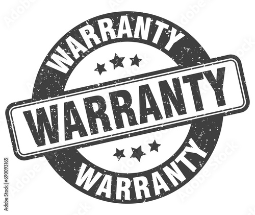 warranty stamp. warranty label. round grunge sign