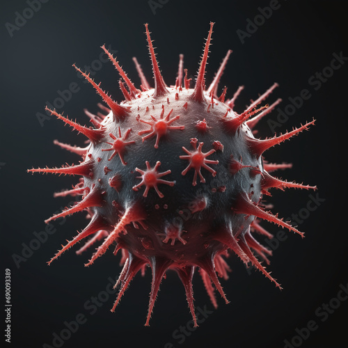illness respiratory coronavirus 2019-ncov flu outbreak 3D medical illustration. Microscopic view of floating influenza virus cells. Dangerous illness corona virus, SARS pandemic risk concept
