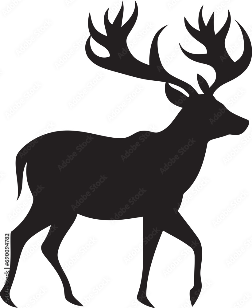 Obraz premium Serene Stag Deer Head Icon Vector Graceful Wilderness Deer Head Logo Vector Design