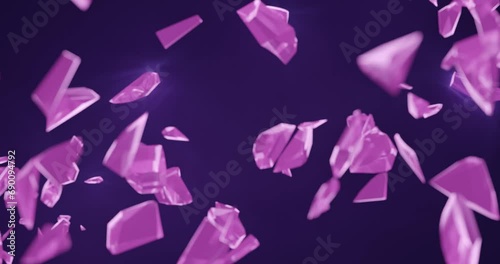 Ice pink titles from broken pieces of crystals combine into the numbers 2024 for the New Year. 3D rendering. photo