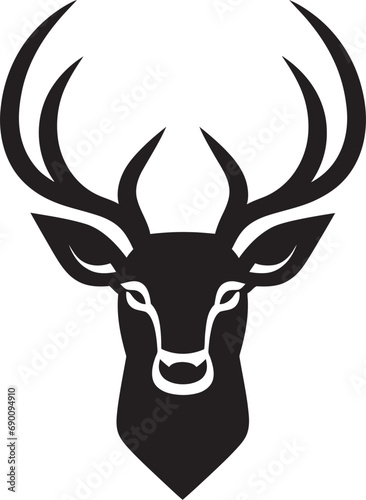 Symbolic Stag Deer Head Icon Design Natures Elegance Deer Head Logo Vector Art © BABBAN